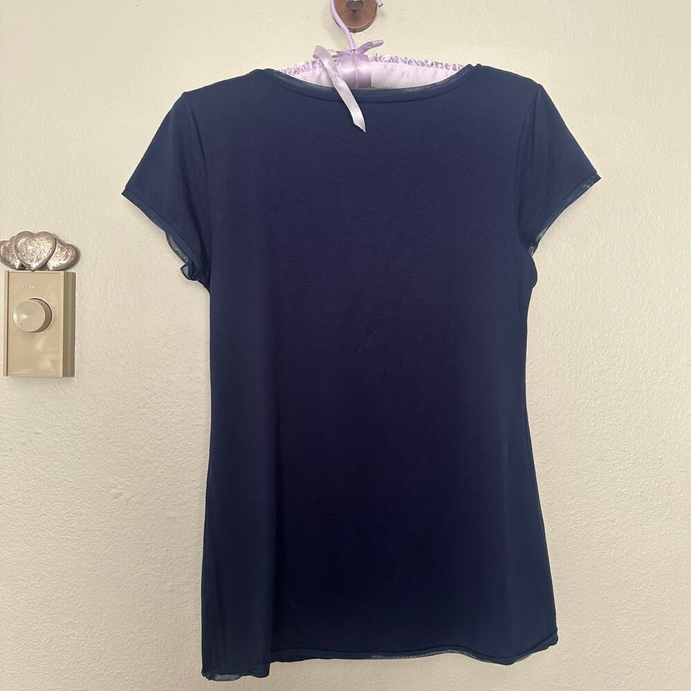 NWT Saint Haven Women's S Navy Blue Perfect Fit Scoop Neck Tshirt Short Sleeve - Picture 4 of 6